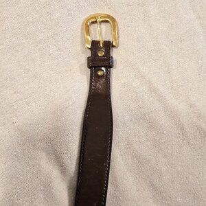 Galco Mens Brown Leather Tapered Belt Brass Buckle in Sz 42 Handmade in USA FUC